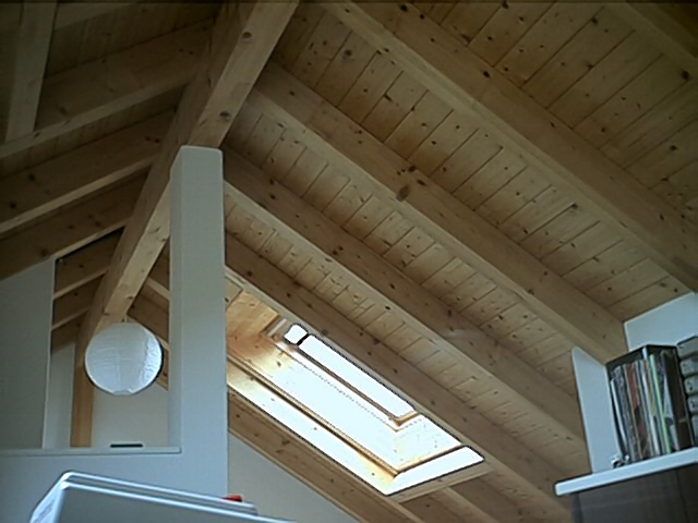 Dachkonstruktion sichtbar